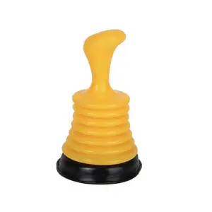 Mini Sink Plunger Drain Cleaning Tools - Compact Plunger for Efficient Minor Plumbing Tasks H 7.08 W 4.30 D 4.30 in Yellow & Black