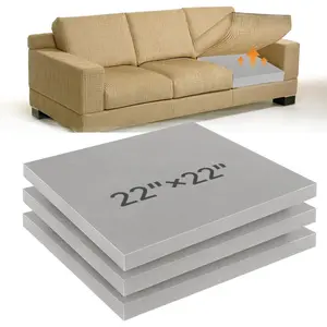 22"*22" Couch Cushion for Sagging Seat, 3-Pack 40D Square High-Density Foam Sofa Cushion Board,Couch Supporter for The,Grey
