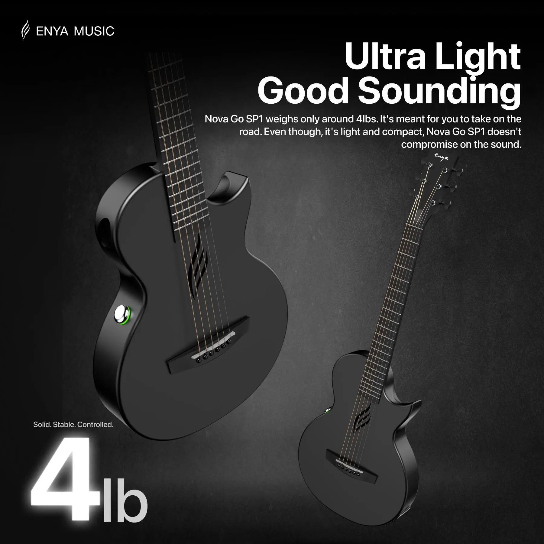Play Anywhere】Enya Nova Go SP1 Travel Guitar Carbon Fiber Guitar