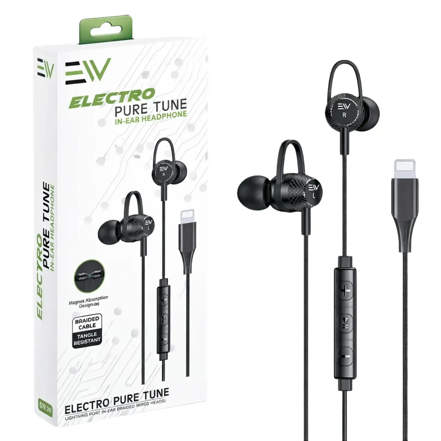 Wired Earbuds for iPhone with Lightning Connector, In-Ear Headphones with Microphone & Volume Control, Noise Isolating, Braided Cable, Compatible with iPhone 14/13/12/11