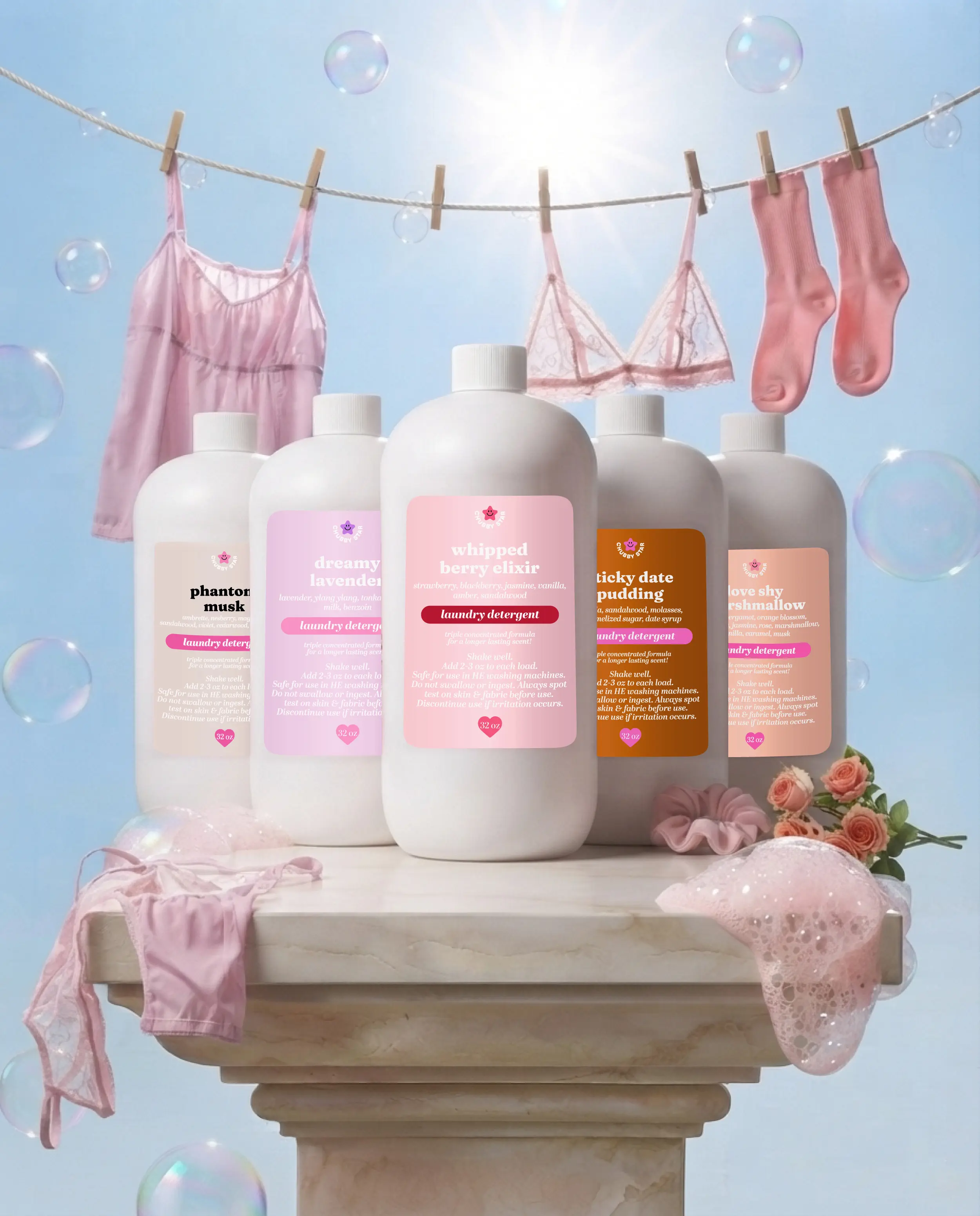 Scented Laundry Detergents - 32oz Luxury Scented Liquid Laundry Detergent - Long-lasting Scent for Household