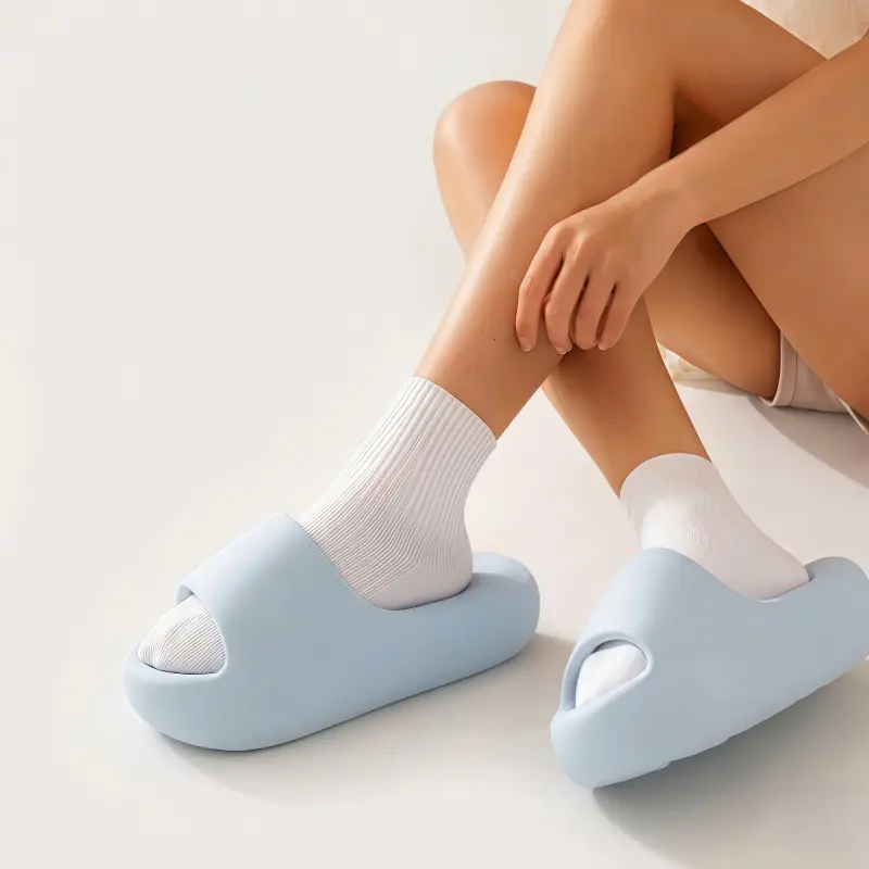 Soft Squishy Waterproof Cloud Slide Footwear - Cloud Foam Platform Shoes with Shock Absorption, Anti-Slip Comfort for Indoor/Outdoor Use, Slippers