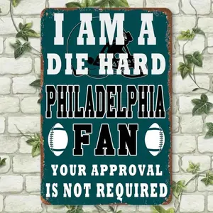 2D Retro Philadelphia Eagles 8x12 Inch Vintage Aluminum Sign - Rustic NFL Football Team Home & Bar Decor, Durable Weatherproof Metal Sign