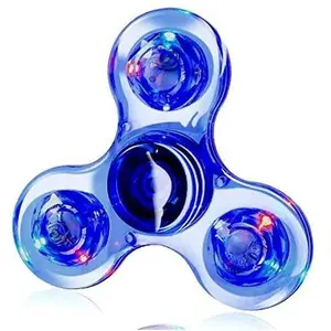 fidget spinner Crystal Luminous LED light  Hand Top Spinners Glow in Dark EDC Stress Relief Toys Kinetic Gyroscope for Children