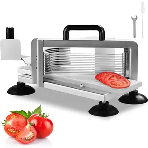 VEVOR Commercial Tomato Slicer,  1/4 inch Tomato Cutter Slicer, Stainless Steel Heavy Duty Tomato Slicer Machine, Manual Tomato Slicer with Non-slip Feet, for Cutting Tomatoes, Cucumbers, Bananas Kitchen Utensils