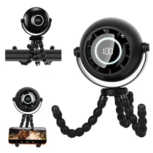 Portable Stroller Fan with Flexible Tripod Legs, Rechargeable 4000mAh Clip On Fan, 360° Rotation Quiet Mini Personal Fan with LED Display, 8H Battery for Baby Car Seat Desk Travel Camping