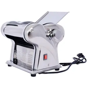 Hdmw Electric Pasta Maker Noodle Maker Pasta Making Machine Dough Roller Cutter Thickness Adjustable Stainless Steel US 110V 135w 2 Blades Type 1.5mm round noodle+4mm flat noodle