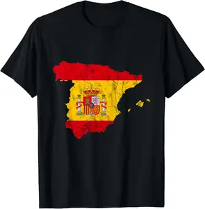Spain map outline Spanish flag Espana Spain holiday T-Shirt