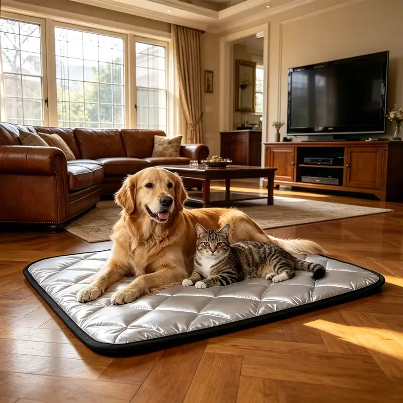 Large Dog Bed Mat, All-Season Quilted Cooling & Warming, Scratch-Proof, Easy to Clean Pet Furniture