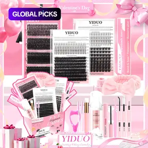 Mixed-Length Individual False Eyelash Kit - Natural-Look Eyelash Extensions with Eyelash Extension Glue, Lash Bond & Seal, Remover, Tweezers, Brush, Headbands and Wristbands - Self-Grafting Curled Eyelashes for Eye Makeup Enhancement #TOP PICKS