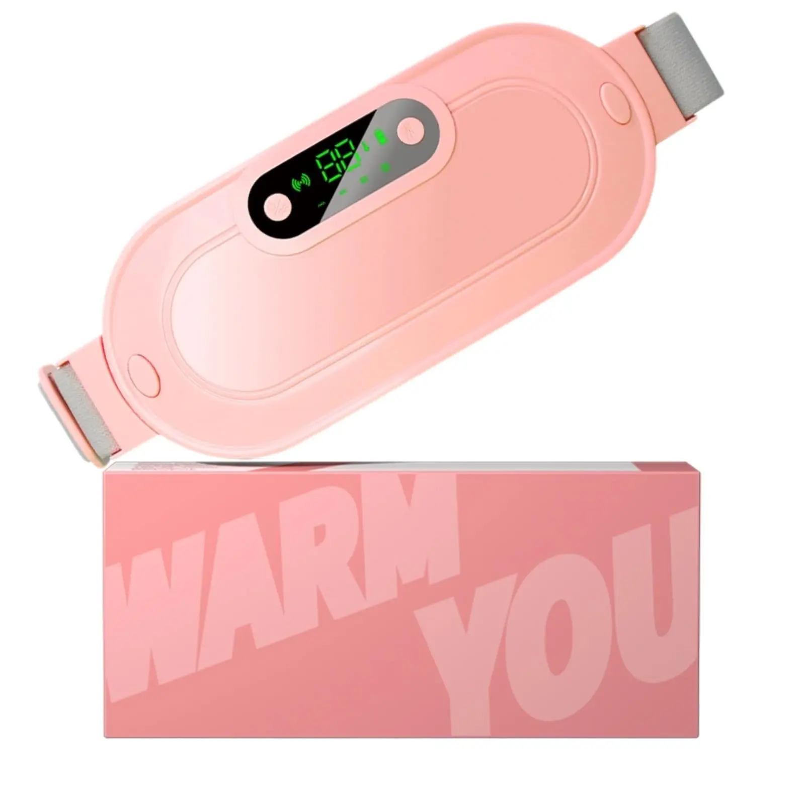 Wireless Soothing Electric Heating Belt, FSA HSA Eligible, Eases Period Cramps, 3 Timer Auto-Off Setting, 4 Massage Modes, Portable Gifts for Women, Pink, Yes, Wife
