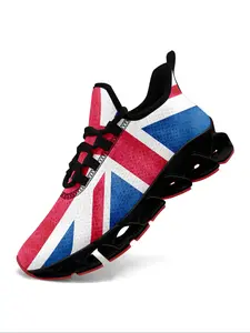 Men's British Casual Shoes, Union Jack UK Flag Trainers, Lightweight Lace-up Streetwear Sneakers Walking Shoes for Daily Wear Walk Travel and Outfits Footwear