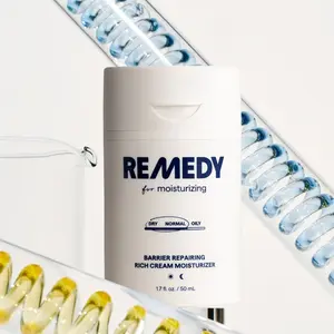 REMEDY Rich Cream Barrier Repairing Moisturizer - Quadruple Ceramides, Peptides, Squalane, Glycerin