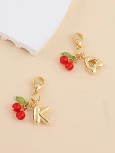 Cherry Bubble Initial Letter Keychain, New Fashion Keyring, Bag Accessory, Casual Style, All Seasons