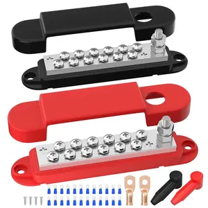 Power Distribution Block 12V 150A 1/4" Stud Marine Bus Bar 12 Volt DC Battery Busbar for Boat Automotive Solar Wiring