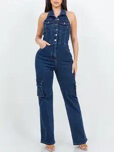 Denim Straight Leg Jumpsuit
