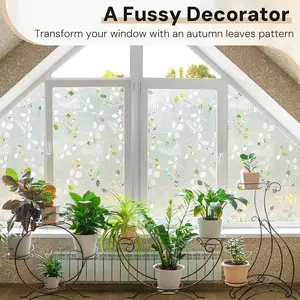 Window Privacy Film Roll, Frosted Glass Window Film, Removable Colored Glass Decorative Privacy Sticker, Non-Adhesive Door Cover for Home Decoration, Decorative Stickers