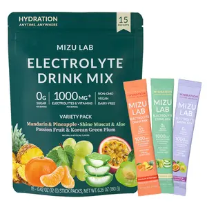 Signature Variety Pack ft. Shine Muscat  & Aloe, Passion Fruit & Korean Green Plum, and Mandarin  & Pineapple Electrolytes | Zero Sugar [15 stick packs]
