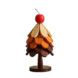 Christmas Tree Wooden Stacking Blocks Toy with Heat Resistant Trivet Function - Montessori Learning & Table Pad