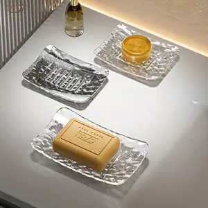 Random Color Glacier Pattern Soap Dish, 2 Counts/set Self Draining Soap Bar Holder, Soap Bar Storage Box for Home, Hotel, Dormitory and Bathroom