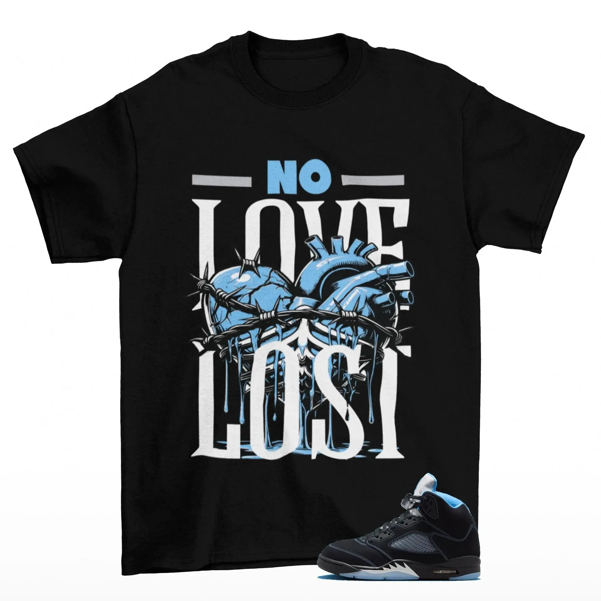 5s Black Uni Blue White Matching Shirt, Loveless Graphic Tee, Rap HipHop Unisex T-Shirt, Gift For Women and Men, Best Gift