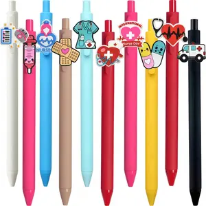 20/30pcs Cute Nurse-Themed Pens with Medical & Heart Patterns. Retractable black ink ballpoint pens, ideal for nurses, medical assistants and students. Perfect gifts for Nurse Week College Student Pen