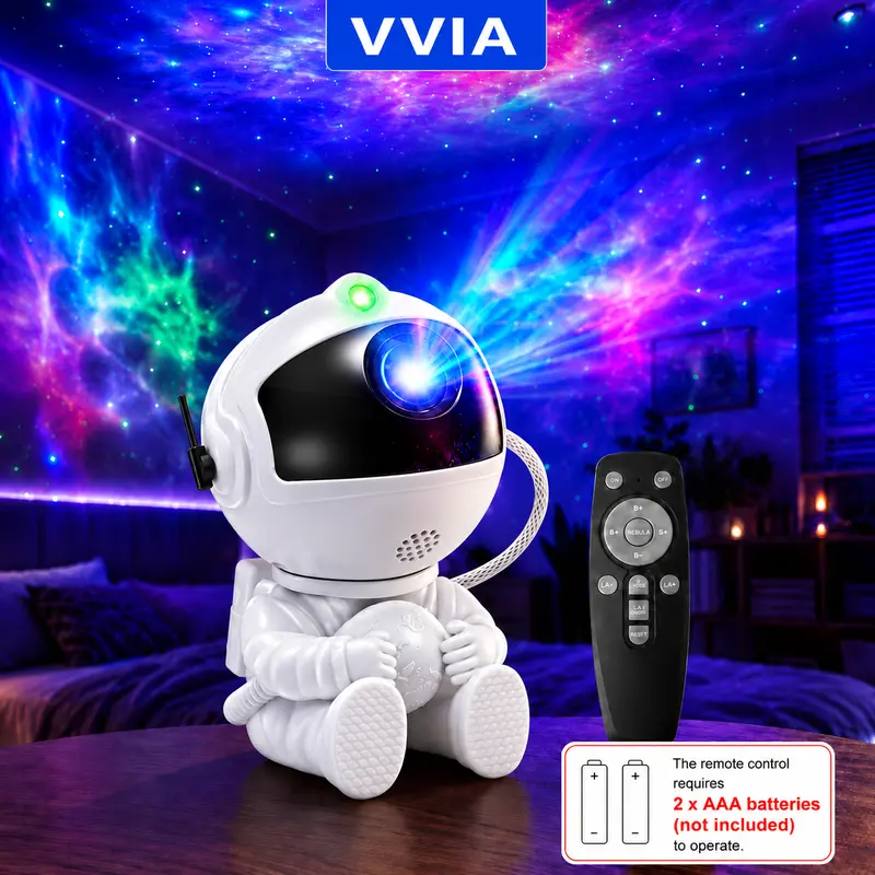1pc Portable Plastic Space Galaxy Light Projector - USB-Powered LED Night Light with Remote, for Bedroom Decor, Holiday Party Use