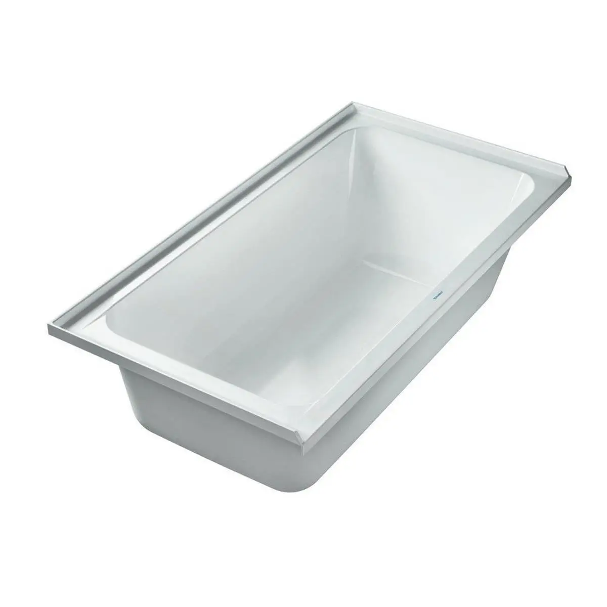 Duravit D-Code Rectangle Drop-In Alcove Bathtub - 60" x 32", Left Drain, White Acrylic, 77.8 lbs, Easy to Clean, Calm Bathing Experience, Installs in a Drop-In Configuration, Heat-Retaining