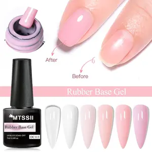 MTSSII Builder Rubber Gel Base Coat for Nails, Clear  Pink Rubber Base Gel Nail Polish for Strengthen/Apex Building/Enhance/Reinforced Long Lasting Fiber Protect Soak Off U V LED Strengthener Gel Builder Gift for Thin Weak Nails