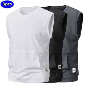 Best-Selling New Multi-Pack Men’s Tank Tops for Summer — Loose Fit, Breathable, Outdoor Sports/Running/Fitness, Kangaroo Pocket