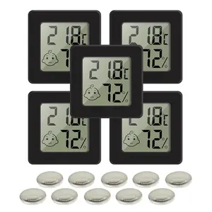 5 Pack Digital Hygrometer Indoor Thermometer Mini Temperature and Humidity  with Comfort  for House  Room Office