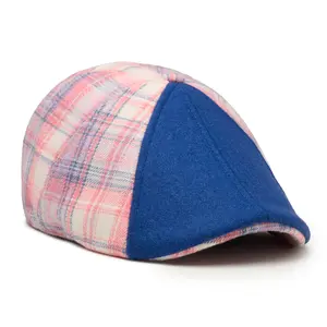 The Egghead Boston Scally Cap - Blue & Pastel Plaid
