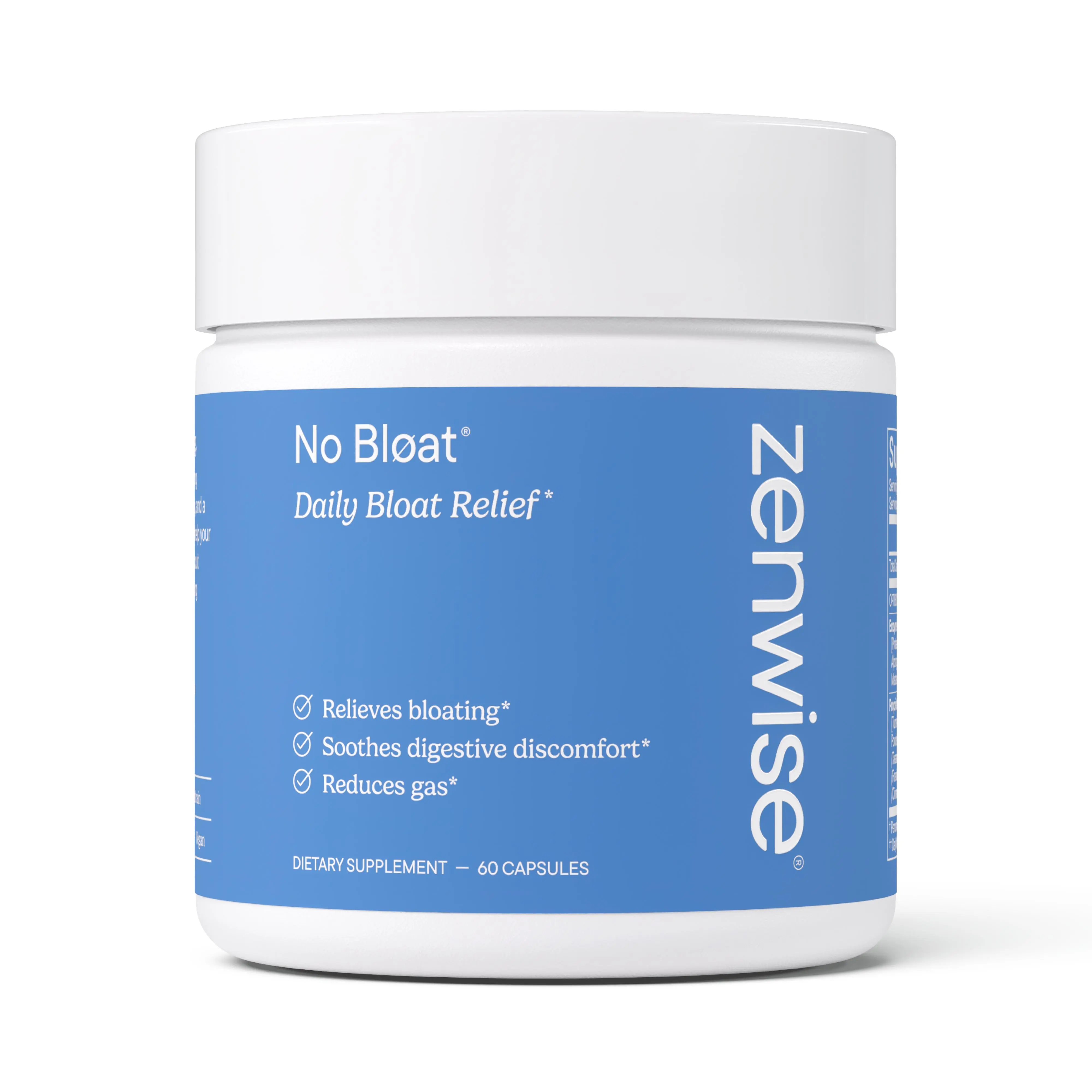 Zenwise No Bloat - Enzymes + Botanicals + Probiotics + for Fast Bloating and Gas Relief - 60 Count Dandelion Dietary Supplement