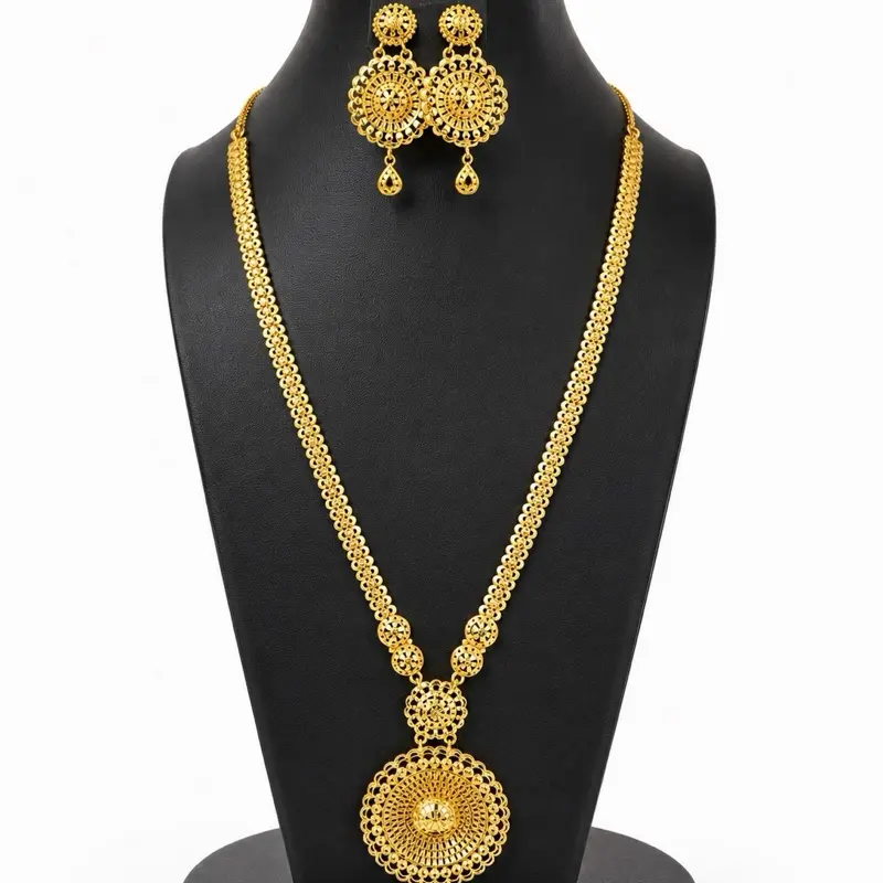 24Karat Plated Long Necklace Set