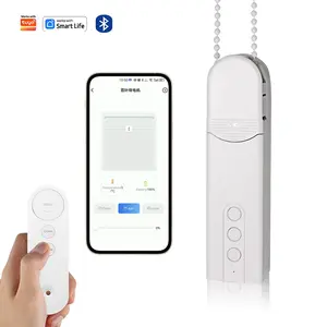 Motorized Curtain Blinds Motor with Bluetooth-compatible Control, Short Range Remote, Automatic Roller Blind Driver, APP/voice/remote Timer Settings, Windows
