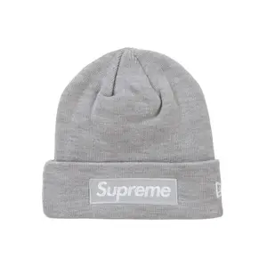Supreme New Era Box Logo Beanie (FW24) Heather Grey