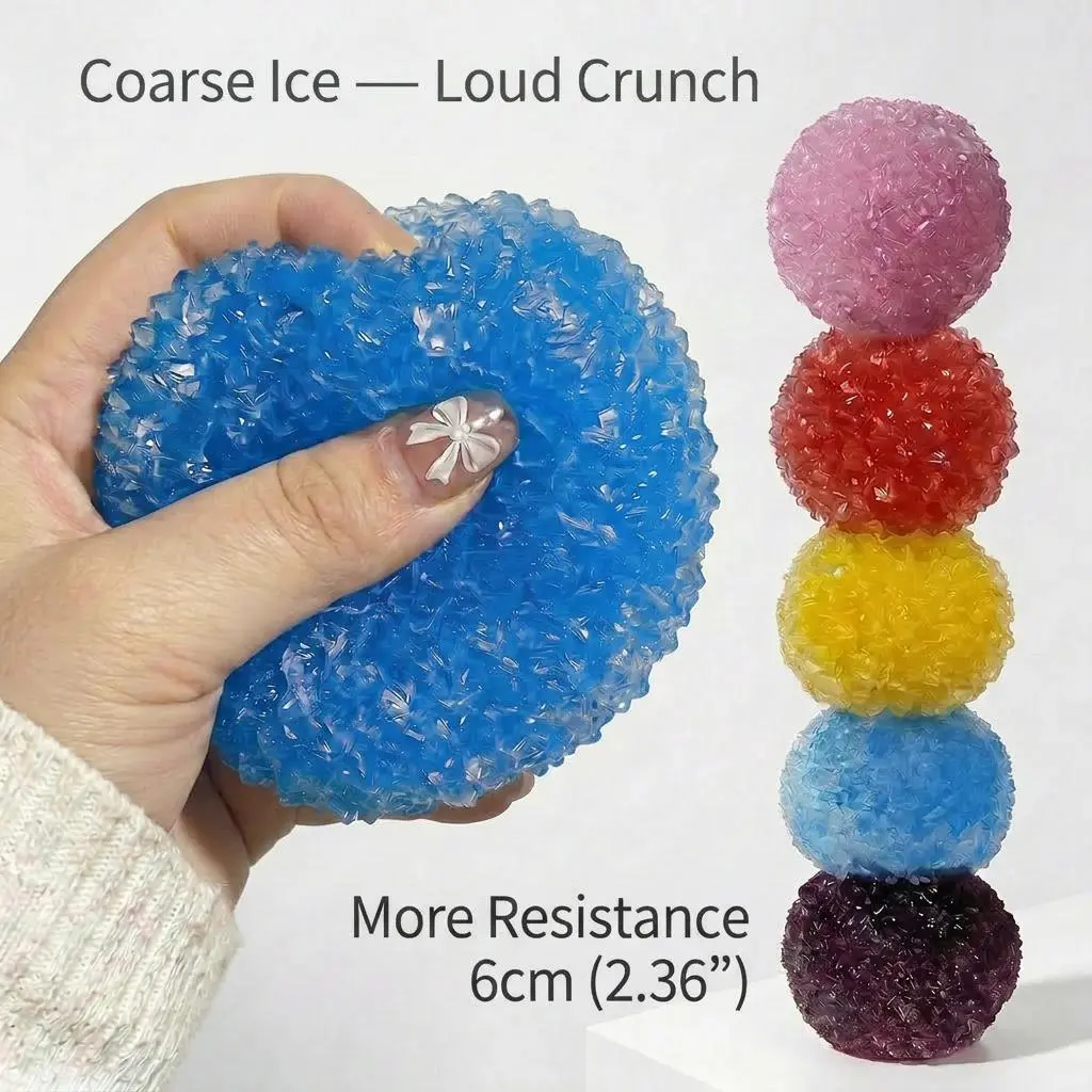 NNC4 Handcrafted Crystal Slushy Ball Squishy Toy — No‑Rebound Soft Squishy Stress Balls Grippie Set, Fidget Sensory Stress Relief for Relaxation, Anxiety & Therapy, ASMR Satisfying Gift Idea Party Favor Classroom Reward