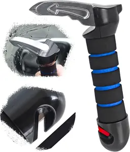 Adjustable Handlebar Car Door Assist Support Handle Multifunctional Latch Bar for Seniors Handicapped Durable Ergonomic Foam Rubber Grip Blue Black