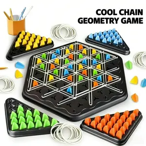 Chain Triangle Chess Game, Geometric Strategy Board Game for Family Night, Fun Family Games for Kids & Adults, 2-4 Players Puzzle Game for Game Night, Travel Friendly