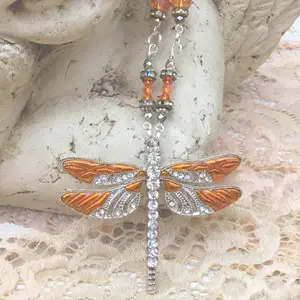 Sunburst She Slays Dragons Dragonfly Necklace