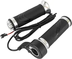 Electric Bike Twist Throttle 3pin Right Handle Full Twist Throttle 24V 36V 48V 72V 96V Ebike Throttle Grip Electric Scooter Throttle SM Male Connector