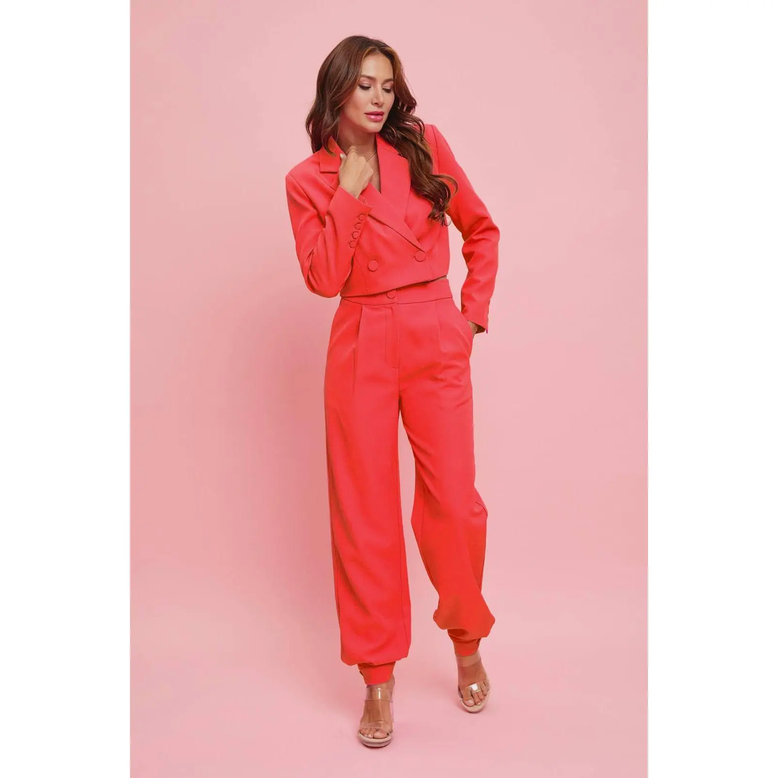 Crop blazer and trouser 2pc set