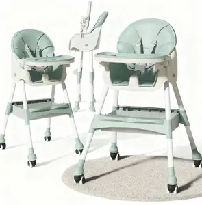 6-in-1 Multifunctional Baby Highchair with 5-Point Harness & Detachable Tray for Infants & Toddlers Adjustable Height Removable Cushion Easy Installation Baby Chairs