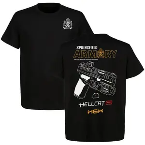 Springfield Armory Hellcat Pro T-shirt, tactical gear, full-color design, perfect for fans of classic American style, a great gift for dad