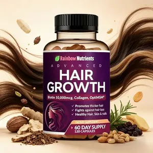 24-in-1 Advanced Hair Growth Vitamins| Biotin 10,000mcg, Collagen, Patented OptiMSM, goMCT, Saw Palmetto| Naturally Regrow Stronger & Healthier Hair, Skin and Nails| Stops Hair Loss| 30 Day Supply