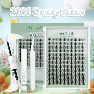 YOULUCK Demon Wink DIY Lash Extension Kit Clusters Individual Lashes Wispy Volume Set Beginner Friendly Lash Bond & Seal Tweezer for Home Makeup