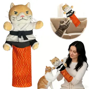 Interactive Cat Karate Puppet with Protective Arm Sleeve - Realistic Boxing & Arm Wrestling for Kitty Play, for Human-cat Training, for Cat