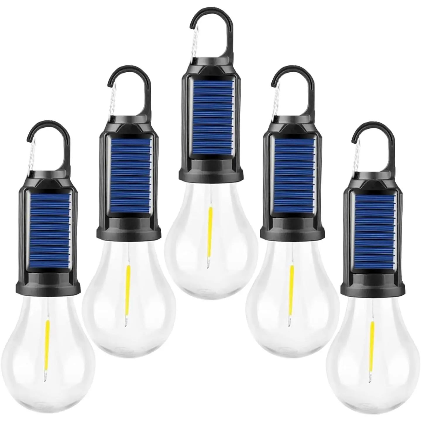 1/4 PCS Rechargeable Solar LED Light Bulbs with Waterproof Clip Hook, Solar Outdoor Lights, Portable Camping Gear for Hiking, Emergency, Yard, Garden & Tent, Durable waterproof solar lamp for daily outdoor use all year round in various outdoor scenarios