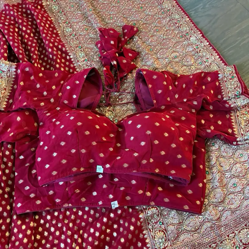 Readymade Maroon Khaddi Saree with Blosue