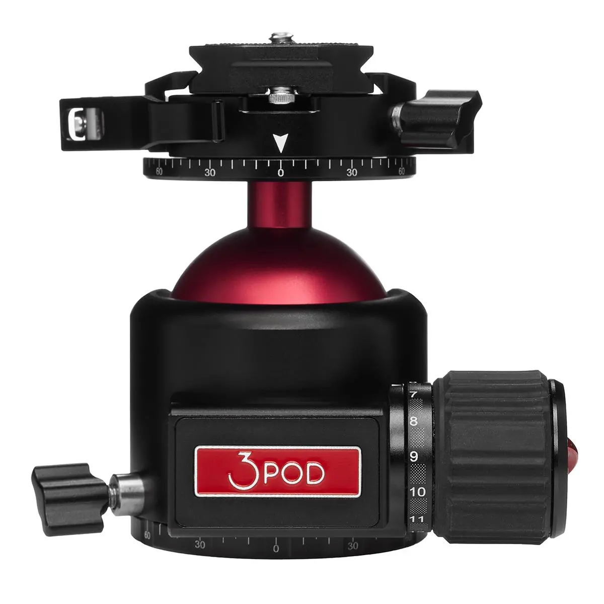 3Pod Everest Series H4 Ball Head, Arca Swiss Quick Release Plate, 360 Degree Rotating Tripod Ball Head Mount, Head 1/4-inch Screw for DSLR Camera, 3/8-inch Screw Hole for Tripod